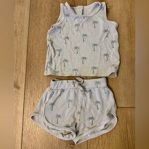 Palm Tree Print Tank and Shorts Set